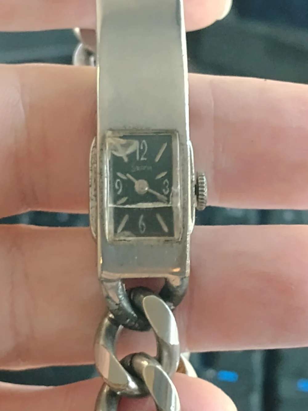 Women's Silver Bracelet Watch - Black Dial